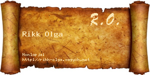 Rikk Olga névjegykártya